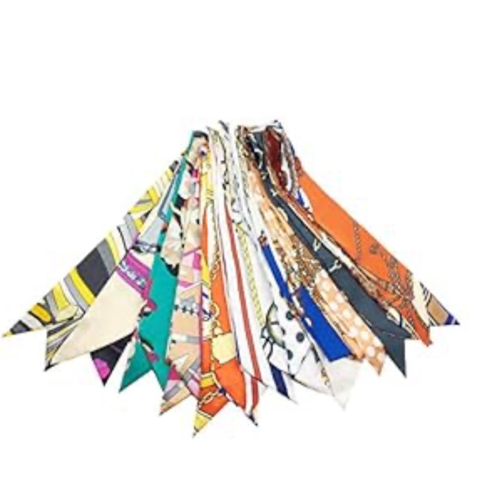 12 Handbag Handle Wrap Ribbon Neckerchief Scarf for Women